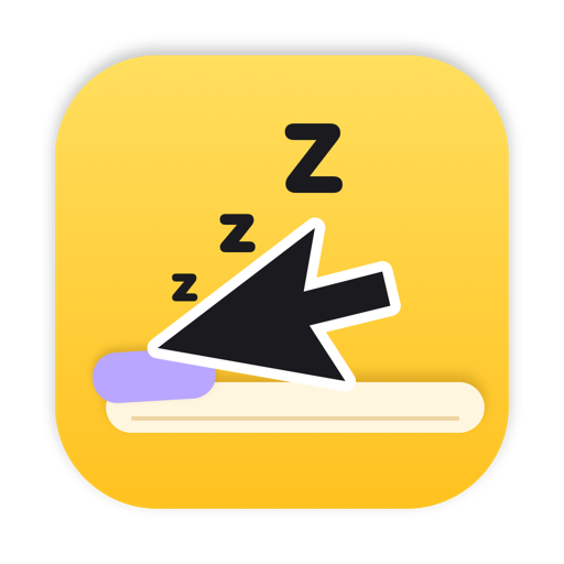 Lazy as logo: a mouse pointer asleep on a pillow